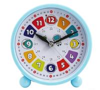 TDCuizent Réveil analogique pour enfants avec chiffres segmentés colorés - Grand cadran - Son doux - Apprentissage facile de l'heure - Rose bleu arc-en-ciel - Rond - 10,67 cm - Pour chambre à coucher