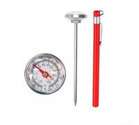 TDCuizent Thermomètre de cuisson en acier inoxydable 100 °C avec sonde et clip 304, matériau sûr, étanche IP45, haute précision, lecture rapide pour barbecue, café, lait, thé, vin