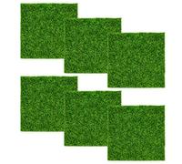 TDDL 6 Pièces Tapis De Pelouse Verte Artificielle, 15 X15cm Mini Simulation Gazons Artificiel Gazon Moderne pour Jardin Paysage Balcon Bureau décoration de la Maison