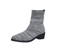 TDEOK Bottines Chelsea élégantes pour femme - Avec fond en caoutchouc - Talon épais - Avec fermeture éclair - Vernies - Antidérapantes - Noires - Confortables, gris, 39 EU
