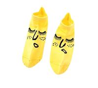 TDEOK Chaussettes d'équipage amusantes Coton Peigné Coloré Amusant Personnalité Expression Mode Emotions Chaussettes Chaussettes en Laine Hommes 47, jaune, taille unique