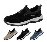 TDEOK Chaussures d'extérieur pour hommes hiver sans lacets chaussures de randonnée slip-on chaussures légères chaussures de sport larges chaussures de trekking antidérapantes chaussures de marche