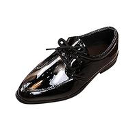 TDEOK Chaussures Garcon Cuir PU Chaussures de Cérémonie Mariage Soirée Bal Enfant Garçon Chaussures Oxfords et Derbies à Lacets pour Garçon Chaussures Pointu Orteil Boy Style Britannique