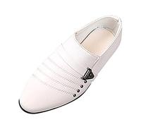 TDEOK Chaussures Garcon Cuir PU Chaussures de Cérémonie Mariage Soirée Bal Enfant Garçon Slip-on Chaussures Oxfords et Derbies pour Garçon Chaussures Pointu Orteil Boy Style Britannique