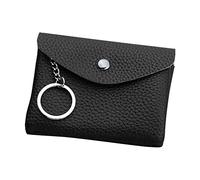 TDEOK Fashion ID Portefeuille court Couleur unie Femme Fermeture éclair Portefeuille Plusieurs compartiments pour cartes Pochette Pochette pour téléphone portable Portefeuille pour passeport, Noir ,