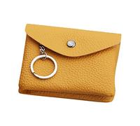 TDEOK Fashion ID Portefeuille court Couleur unie Femme Fermeture éclair Portefeuille Plusieurs compartiments pour cartes Pochette Pochette pour téléphone portable Portefeuille pour passeport, jaune,