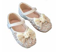 TDEOK Filles Chaussures Mary Janes Chaussures Princesse Chaussures Perles Décoration Mode Décontractées Fille Ballerine Enfant Fille Semelle Souple Antidérapante Douce Chaussures à Talons Bas