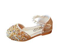 TDEOK Filles Mary Janes Chaussure Princesse Paillettes Perle Chaussures Boucle Petites Filles Chaussures à Talons Bas Mode Ballerines Chaussures de Danse, Performances, Mariage, Ceremonie