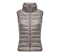TDEOK Gilet de transition pour femme - Doudoune courte - Sans manches - Veste courte de mi-saison - Veste d'hiver légère - Doudoune matelassée - Veste d'automne, kaki, XL