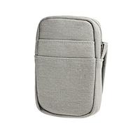 TDEOK Paire de sacs banane pour téléphone portable en toile vintage pour appareil photo - Portefeuille pour téléphone portable - Sac banane tactique pour homme, gris, Taille unique