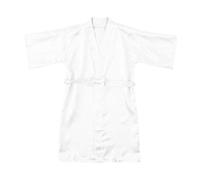 TDEOK Peignoir kimono pour fille - En satin de soie - Style japonais - Robe de chambre longue - Avec ceinture - Pour spa, mariage, fête, Blanc., 8