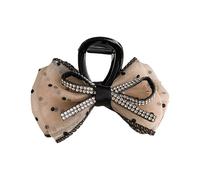 TDEOK Pince à cheveux nœud scintillant couleur champagne pour femme - Pince à pied à rouleau de pierre - Accessoire de cheveux étincelant - Grande pince à cheveux (Kaki, taille unique)
