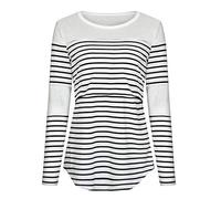 TDEOK Pulli Femmes Top Allaitement Sweats à Capuche Grossesse Maternité Blouse de Maternité Pull Grosse Maille, Z001a-blanc, S