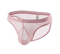 TDEOK Sous-vêtements en maille sexy pour homme - Respirant - Lingerie de police, Rose, XL