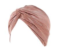 TDEOK Wrap Cap Headwear Braid Hat Couvre-chef Bonnet de cheveux Turban Argent Cancer Ethnique Turban Heardband Casquettes et bandeaux pour femmes, Or rose, taille unique
