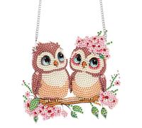 TDF ECRAN Diamond Painting Pendentif Chouette Broderie Kits d'art Diamant Strass Attrape-Soleil Perler Pendentif Diamond Painting Ornement Suspendu Décoration de Fenêtre et Mur