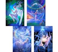 TDFERAN/30x40CM 4 Elfe Diamond Painting pour Enfants, Peinture de Diamant Adultes, Broderie Diamant Fantastique Complet, 5d Tableau Perle Diamant Pour Décoration Murale Maison Salon(Fée de l'Eau)