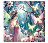 TDFERAN 40x40CM 5D Diamond Painting Elfe, Peinture Diamant Fée, Canevas Diamant Kit Complet Fée Papillon, Diamant Painting Ange, Diamond Painting Princesse, Peinture Diamant Fée Elfe
