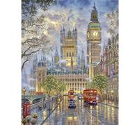 TDFERAN/40x50CM 5D Peinture Diamant Paysage Londre Enfant Adulte Point De Croix Kit Complèt Carré DIY Diamond Painting Tour Cristal Strass Salon Chambre Décoration Autocollant Mural -Big Ben