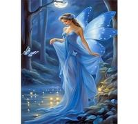 TDFERAN 40x50CM Diamond Painting Elfe, Peinture Diamant Fée, Canevas Diamant Kit Complet Fée Papillon, Diamant Painting Ange, Peinture Diamant Fée Elfe, Diamond Painting Princesse