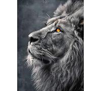 TDFERAN 40x50cm Peinture Diamant Lion Ensemble Yellow Eyes Noir Motif Lion Diamond Painting le roi Emotions Félins Cristal Mosaic Convient aux Hommes et aux femmes Artwork DIY Home Wall Decoration