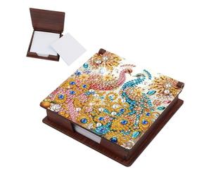 TDFERAN Diamant D'étiquettes Mémo 160 Vide Notes Autocollantes Antiadhésif Incluses Boîte à Notes Paon Bleu et Rose Haftnotizen de Recette Rangement De Mémo Mini Journaux Essentiels