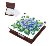 TDFERAN Diamant Remarques Boxes 160 Vide Notes Autocollantes Antiadhésif Incluses Boîte à Notes Puzzle en Pierres Précieuses Roses Bleu Glacier Box de Rangement Boîte à Notes Avec Couvercle