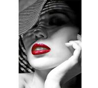 TDFERAN Diamond Painting Femme 30x40CM Mode Sexy Broderie Diamant Portrait Femme au Chapeau Diamonds Painting Ornement Bureau Manquer Kit Broderie Diamant Puzzle de Peinture Diamont Pour Adultes