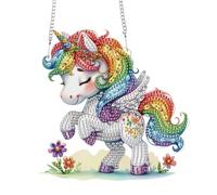 TDFERAN Diamond Painting Pendentif Licorne, Broderie Perles Diamant Attrape-Soleil, Diamant Painting Pendentif,Diamond Drawing Ornement Suspendu, Décoration de Fenêtre, Mur