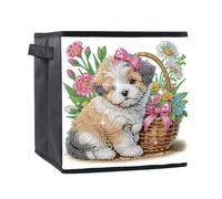 TDFERAN Diamond Painting Sacs de Rangement avec Base Diamant Art Boîte de rangement pliable DIY Chien Kit de Peinture Diamant avec des Forme Spéciale Organiser les Étagères pour Vêtements Jouets