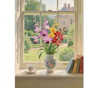 TDFERAN Square Drill Diamond Painting Paysage Orchidee 40x50cm DIY 5D Broderie Diamant Carré Orchidee Fleurs Point De Croix Kits Orchidees Peinture Numero Adulte Paysage Fenêtre Décor À La Maison