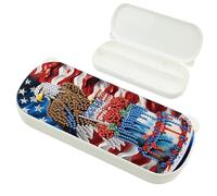 TDFERAN Trousse à crayons en forme de diamant - 8 x 22 cm - Esthétique - Boîte à crayons en plastique - Peinture diamant 5D - Aigle - Puzzle numérique pour adulte - Fait à la main - Boîte à stylos