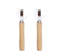 TDGBIH Lot de 2 ouvre-boîtes vintage avec poignée en bois - Ouvre-boîte manuel en acier inoxydable - Coupe latérale - Ouvre-boîte traditionnel et tire-bouchon pour restaurant, maison, camping