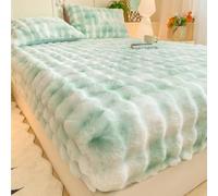 TDHLW 1 Green,2 * 2.2m, Draps de Lit éLastiques, Drap-Housse en Velours Doux comme du Lait, Drap de Dessous Ultra Doux avec Bonnets Profonds, IdéAl pour L'Automne et l'hiver