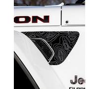TDHLW Autocollants en Vinyle prédécoupés de Carte topographique pour Prise d'air latérale pour Jeep Wrangler JL JLU 2018-2025 et Gladiator JT 2020-2025,Gris