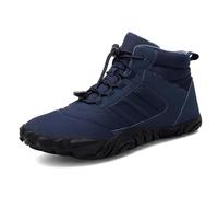 TDHLW Chaussures Pieds Nus,Bottes d'hiver Unisexes, Chaussures d'hiver Chaudes, antidérapantes, imperméables, Chaussures de Course sur Sentier pour Femmes et Hommes,Bleu,43 EU
