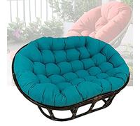 TDHLW Coussin Fauteuil Papasan Ovale, Impermeable Coussin Fauteuil Papasan, Coussin Fauteuil Rotin Exterieur, Coussin Fauteuil Suspendu Oeuf Jardin Exterieur, 170x120cm,Bleu