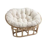 TDHLW Coussins de Chaise d'arc à Quatre Coins Papasan,Coussins de Chaise pivotante en rotin,Chaise Double Papasan,Coussin de Chaise d'oeuf extérieur de Patio,Blanc,66.92 * 47.24inch