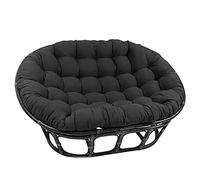 TDHLW Coussins de Chaise d'arc à Quatre Coins Papasan,Coussins de Chaise pivotante en rotin,Chaise Double Papasan,Coussin de Chaise d'oeuf extérieur de Patio,Noir,66.92 * 47.24inch