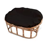 TDHLW Housse de Coussin de Chaise papasan imperméable, Housse pour Coussin papasan, Double Housse papasan, Double Grand Coussin de Chaise d'extérieur, Amovible et Lavable en Machine,Noir,170 * 120CM
