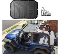 TDHLW Pare-Soleil Mesh Top, Pare-Soleil Mesh Protection UV pour Jeep Wrangler JK JKU 2007-2018 2Door/4 Portes