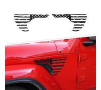 TDHLW Side Fender Vent Decal American Flag Stickers pour Jeep Wrangler JL JLU & Gladiator JT 2018-2024