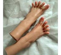 TDHLW Silicone Pieds Modèle, Feet Silicone, Fétichisme du Pied, Pied en Silicone réaliste, Chaussures de Pied de Mannequin Femme Taille réelle en Silicone Affichage modèle,A,37