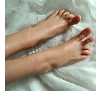 TDHLW Silicone Pieds Modèle, Pieds de Mannequin, Feet Silicone, Fetichismes Pied, Silicone Pied fétiche Femme Pieds Moule Affichage Bijoux Sandale Chaussure Chaussette Affichage,Une Paire de Pieds,37