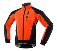 TDHLW Veste de Cyclisme Manteau Polaire Thermique pour Femme, Vestes Réfléchissantes Composites à Trois Couches Imperméable Coupe-Vent Respirant,Orange,XXL