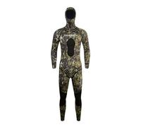 TDJDYQU Combinaison De Chasse sous-Marine 3 mm avec Capuche, Manches Longues Camouflage Chasse Plongée Ensemble 2 Pièces avec Plastron pour La Plongée en Apnée en Eau Froide(Dark Green,XL)