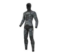 TDJDYQU Combinaison De Plongée Camouflage 3,5 Mm avec Cagoule 2 Pièces À Manches Longues Ensemble De Chasse sous-Marine avec Plastron pour La Plongée en Apnée en Eau Froide(Grün,3XL)