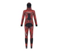 TDJDYQU Combinaison Intégrale Camouflage Super Extensible 5 mm avec Capuche pour Homme Apnée Plongée avec Tuba Natation Chasse sous-Marine(Red,3XL)