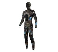 TDJDYQU Combinaisons De Chasse sous-Marine en Néoprène pour Hommes Combinaison De Plongée Camouflage Fendue avec Capuche Et Plastron pour La Plongée en Apnée Et Le Snorkeling en Eau Froide(3MM,3XL)