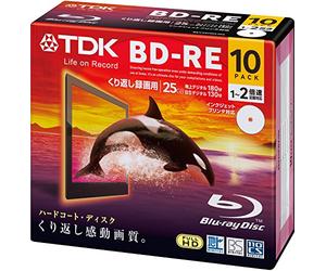 TDK Blu-ray BD-RE Re-writable Disk 25GB 2x Speed 10 Pack | Blueray Disc Rewritable Format Ver. 2.1 (japan import)
